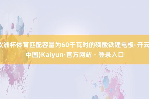 欧洲杯体育匹配容量为60千瓦时的磷酸铁锂电板-开云(中国)Kaiyun·官方网站 - 登录入口