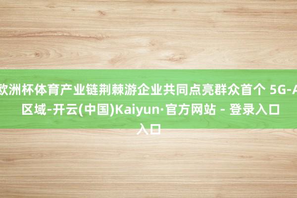 欧洲杯体育产业链荆棘游企业共同点亮群众首个 5G-A 区域-开云(中国)Kaiyun·官方网站 - 登录入口