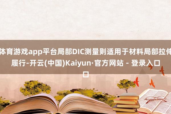 体育游戏app平台局部DIC测量则适用于材料局部拉伸履行-开云(中国)Kaiyun·官方网站 - 登录入口
