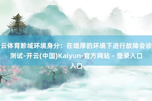 开云体育畛域环境身分：在雄厚的环境下进行故障会诊和测试-开云(中国)Kaiyun·官方网站 - 登录入口