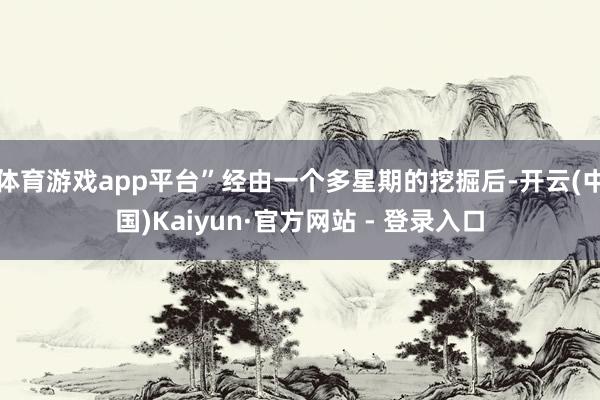 体育游戏app平台”经由一个多星期的挖掘后-开云(中国)Kaiyun·官方网站 - 登录入口