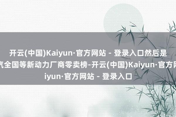 开云(中国)Kaiyun·官方网站 - 登录入口然后是一汽全国和上汽全国等新动力厂商零卖榜-开云(中国)Kaiyun·官方网站 - 登录入口