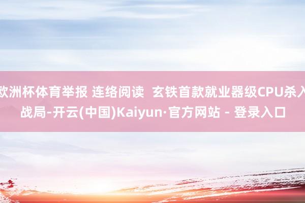 欧洲杯体育举报 连络阅读  玄铁首款就业器级CPU杀入战局-开云(中国)Kaiyun·官方网站 - 登录入口