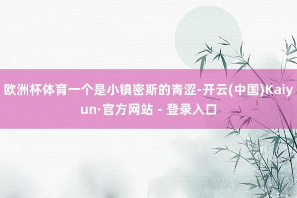 欧洲杯体育一个是小镇密斯的青涩-开云(中国)Kaiyun·官方网站 - 登录入口