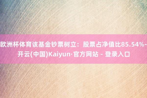 欧洲杯体育该基金钞票树立：股票占净值比85.54%-开云(中国)Kaiyun·官方网站 - 登录入口
