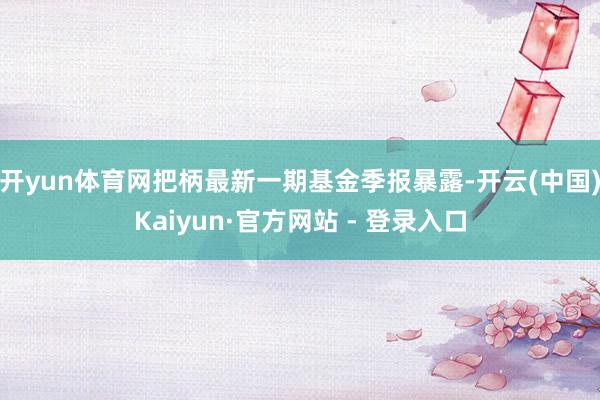 开yun体育网把柄最新一期基金季报暴露-开云(中国)Kaiyun·官方网站 - 登录入口
