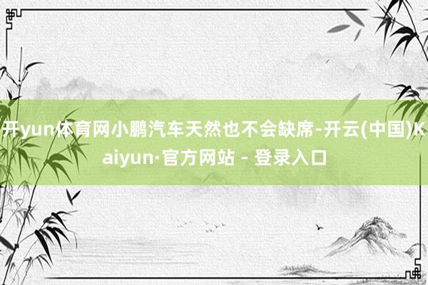 开yun体育网小鹏汽车天然也不会缺席-开云(中国)Kaiyun·官方网站 - 登录入口