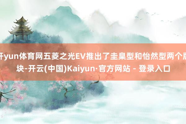 开yun体育网五菱之光EV推出了圭臬型和怡然型两个版块-开云(中国)Kaiyun·官方网站 - 登录入口