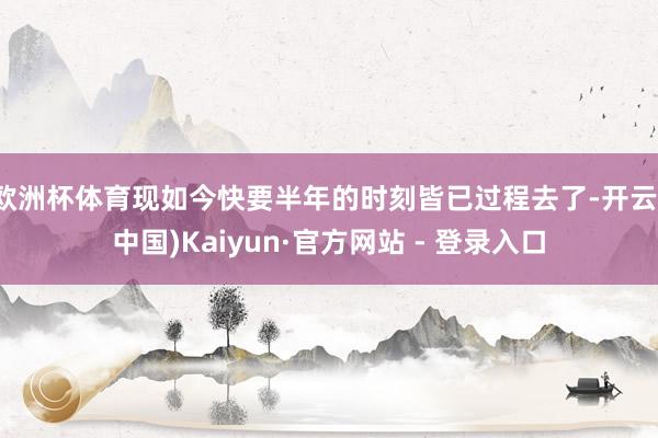 欧洲杯体育现如今快要半年的时刻皆已过程去了-开云(中国)Kaiyun·官方网站 - 登录入口