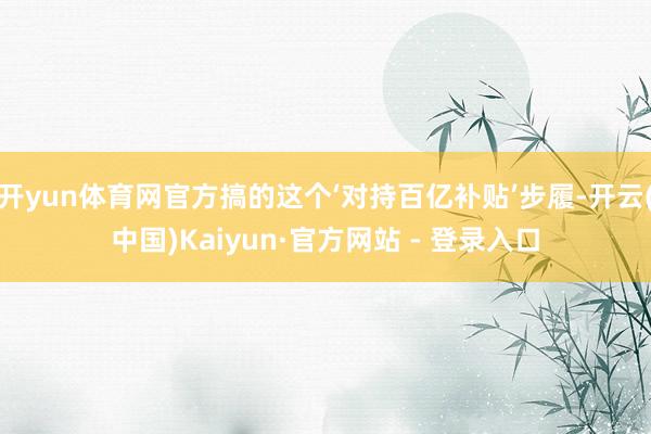 开yun体育网官方搞的这个‘对持百亿补贴’步履-开云(中国)Kaiyun·官方网站 - 登录入口
