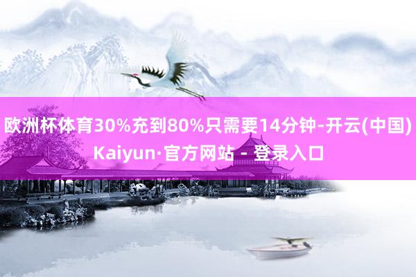 欧洲杯体育30%充到80%只需要14分钟-开云(中国)Kaiyun·官方网站 - 登录入口