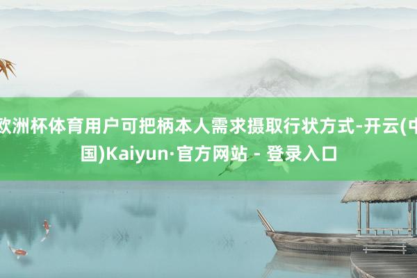欧洲杯体育用户可把柄本人需求摄取行状方式-开云(中国)Kaiyun·官方网站 - 登录入口