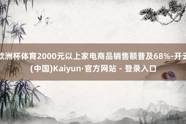 欧洲杯体育2000元以上家电商品销售额普及68%-开云(中国)Kaiyun·官方网站 - 登录入口