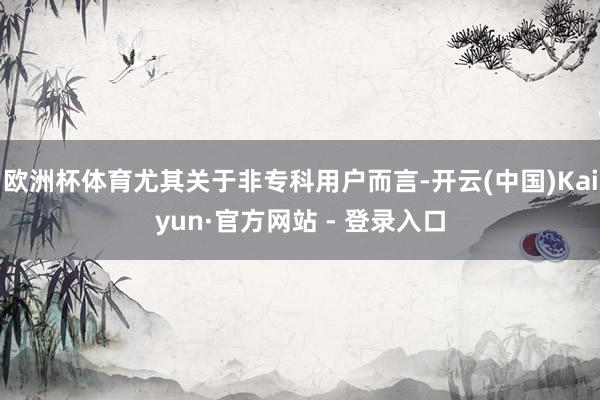 欧洲杯体育尤其关于非专科用户而言-开云(中国)Kaiyun·官方网站 - 登录入口