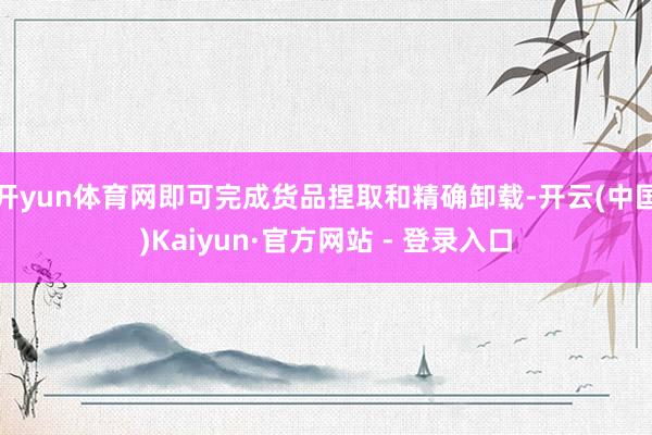 开yun体育网即可完成货品捏取和精确卸载-开云(中国)Kaiyun·官方网站 - 登录入口