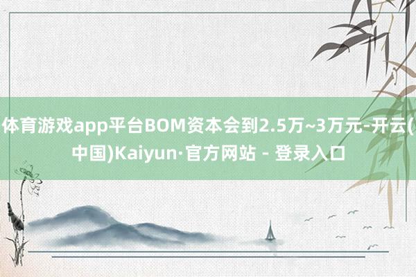 体育游戏app平台BOM资本会到2.5万~3万元-开云(中国)Kaiyun·官方网站 - 登录入口