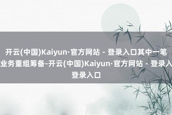 开云(中国)Kaiyun·官方网站 - 登录入口其中一笔与业务重组筹备-开云(中国)Kaiyun·官方网站 - 登录入口